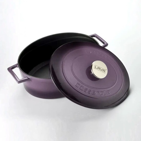LAVA ovális öntvény lábas, 29cm/4,67L, "Folk", lila