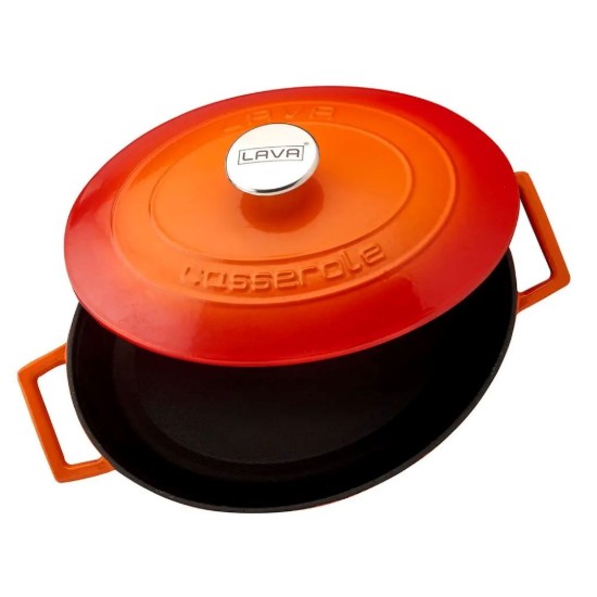 LAVA ovális öntvény lábas, 29cm/4,67L "Folk", narancs