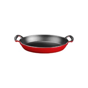 Öntöttvas serpenyő, ovális, 19 x 14 cm, piros - LAVA