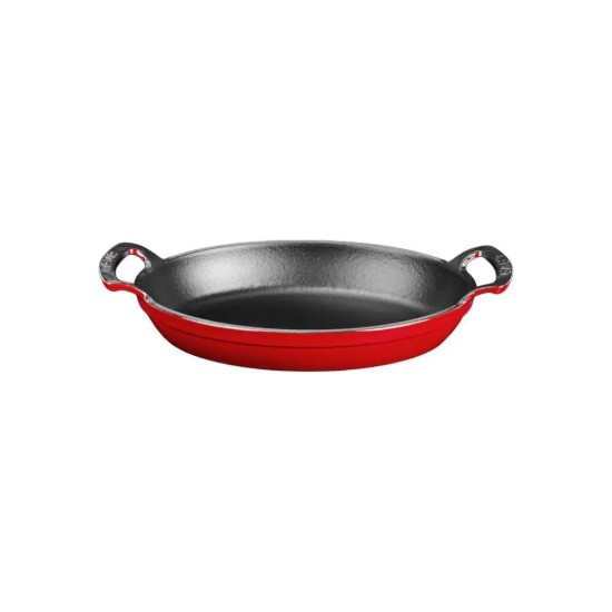 Öntöttvas serpenyő, ovális, 19 x 14 cm, piros - LAVA