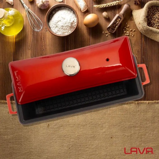 Terrine tányér, 8,5 x 26,5 x 6 cm, piros - Lava márka