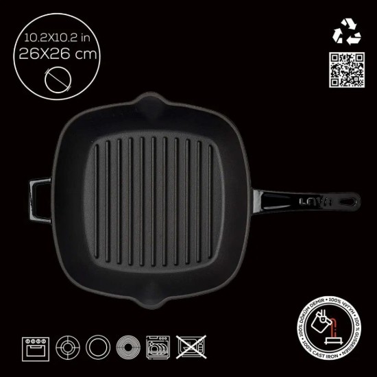 Lava grill serpenyő  26 x 26 cm