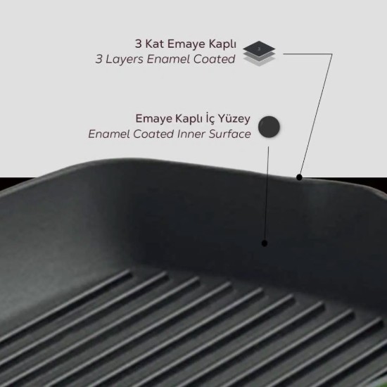 Lava grill serpenyő  26 x 26 cm