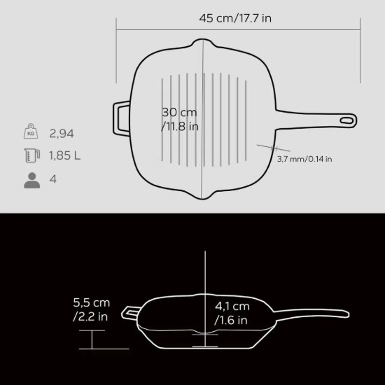 Lava grill serpenyő  26 x 26 cm