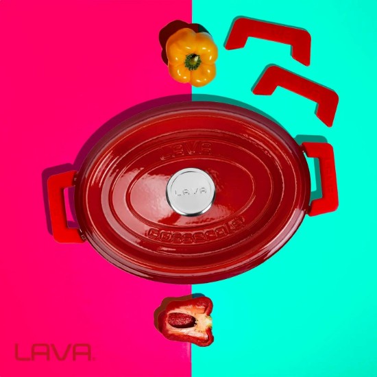 Lava 2 darabos szilikon edényfogó, piros