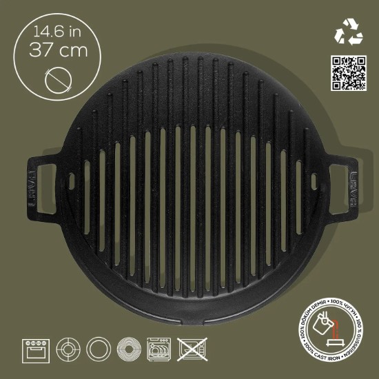 LAVA ~ 37 cm -es öntöttvas grill