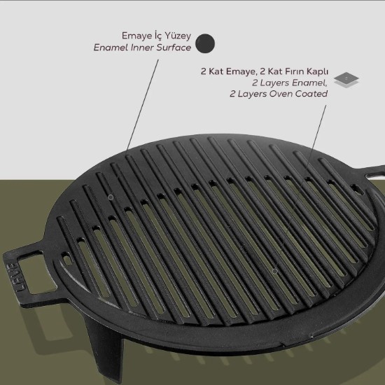 LAVA ~ 37 cm -es öntöttvas grill