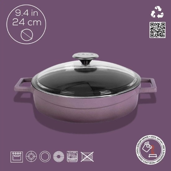 LAVA öntvény lábas 24 cm, lila