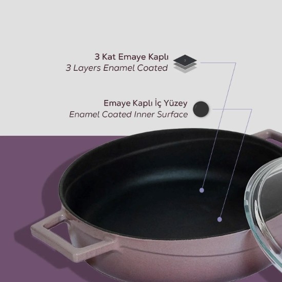 LAVA öntvény lábas 24 cm, lila