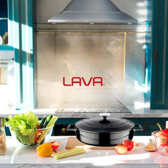 LAVA öntvény lábas, 28cm/3,5L "Folk", "Folk, fekete