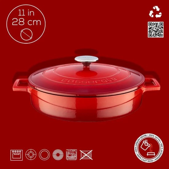 LAVA öntvény lábas, 28cm/3,5L "Folk", piros