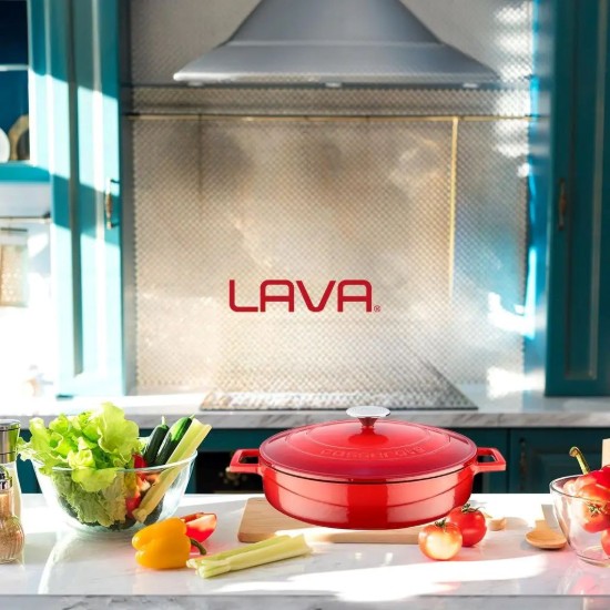 LAVA öntvény lábas, 28cm/3,5L "Folk", piros