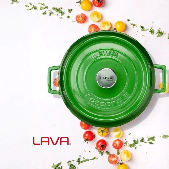 LAVA ~ zöld  - 28 cm / 3,5 literes "Trendy" öntöttvas lábas