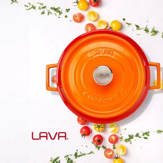 LAVA ~ narancs sárga - 28 cm / 3,5 literes "Trendy" öntöttvas lábas