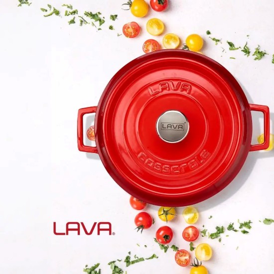 LAVA ~ piros - 28 cm / 3,5 literes "Trendy" öntöttvas lábas