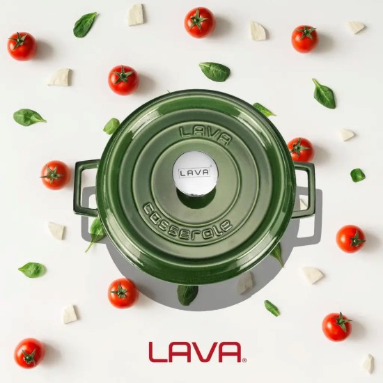 Fazék, öntöttvas, 28 cm/3.5 l "Premium Majolica", zöld - LAVA
