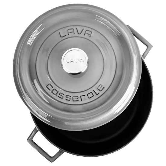 Öntöttvas serpenyő, 28cm/3,5L "Premium Majolica", szürke - LAVA márka