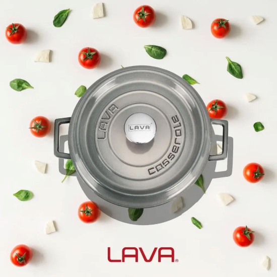 Öntöttvas serpenyő, 28cm/3,5L "Premium Majolica", szürke - LAVA márka