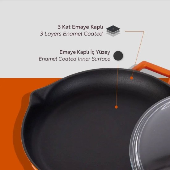 Lava serpenyő fedővel, 26 cm