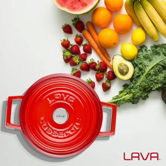 Lava öntvény lábas 16 cm, "Trendy", piros