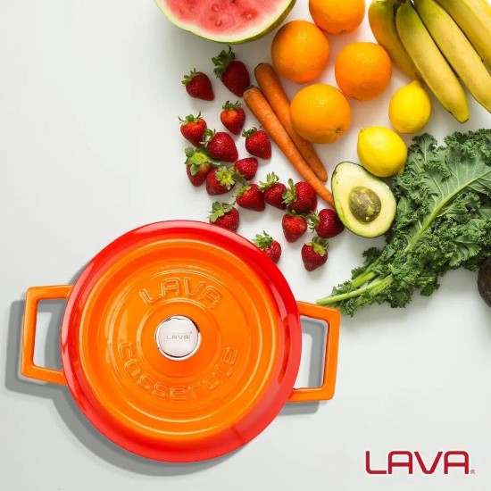 LAVA öntvény lábas, 16cm/1,33L, "Trendy", narancssárga