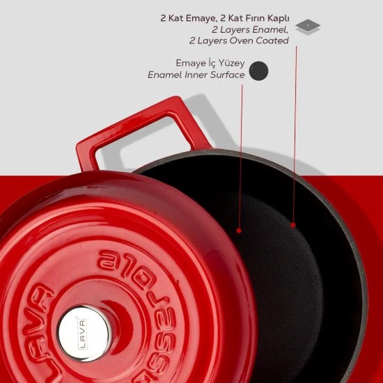 LAVA Vasedény 20cm/2,82L, "Trendy", piros