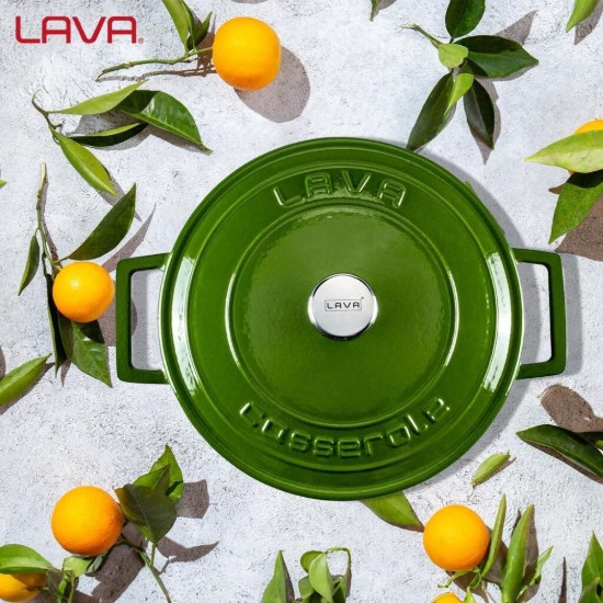 LAVA öntvény lábas, 22cm/3,4L "Folk", zöld
