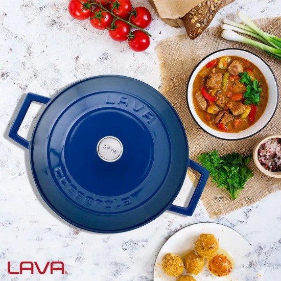 LAVA öntvény lábas, 24cm/4,5L "Folk", kék