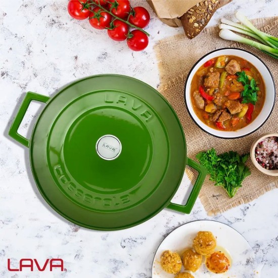 LAVA öntvény lábas, 24cm/4,5L "Folk", zöld