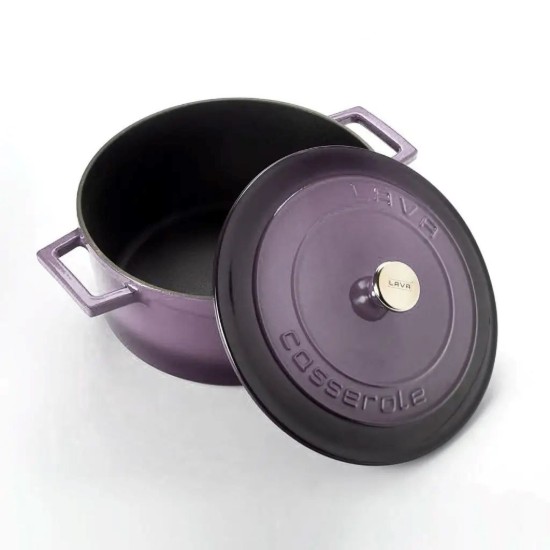 LAVA öntvény lábas, 24cm/4,5L "Folk", lila