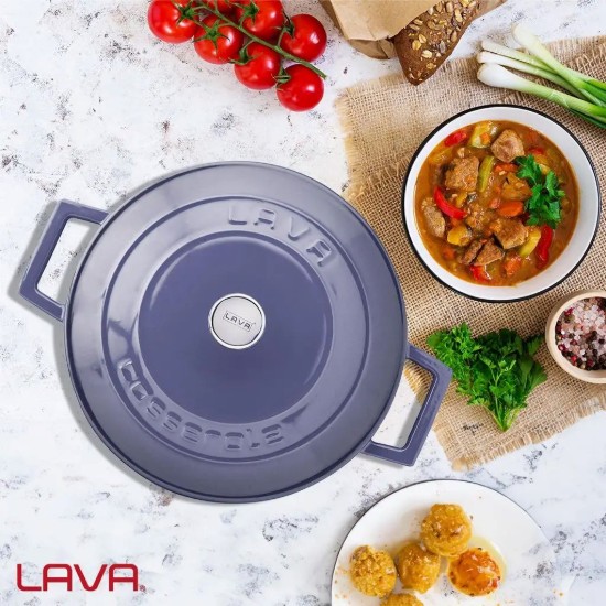 LAVA öntvény lábas, 24cm/4,5L "Folk", lila