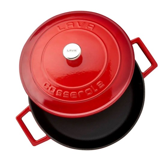 LAVA öntvény lábas, 24cm/2,47L, "Folk", piros