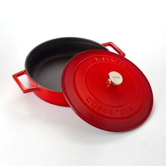 LAVA öntvény lábas, 24cm/2,47L, "Folk", piros
