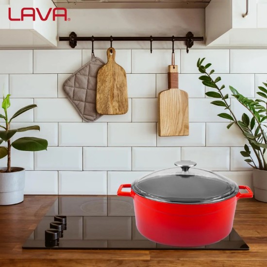 LAVA öntvény lábas 28 cm, piros