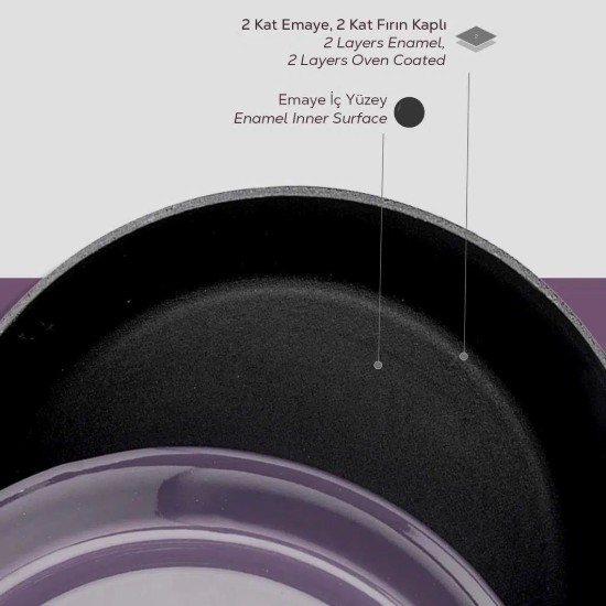 LAVA öntvény lábas, 24cm/4,5L "Trendy", lila