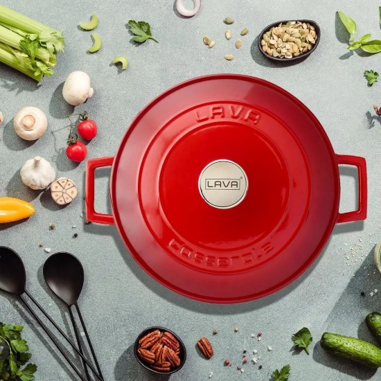 Öntöttvas lábas 28 cm, 6,7 l, "Folk" sorozat, piros - LAVA