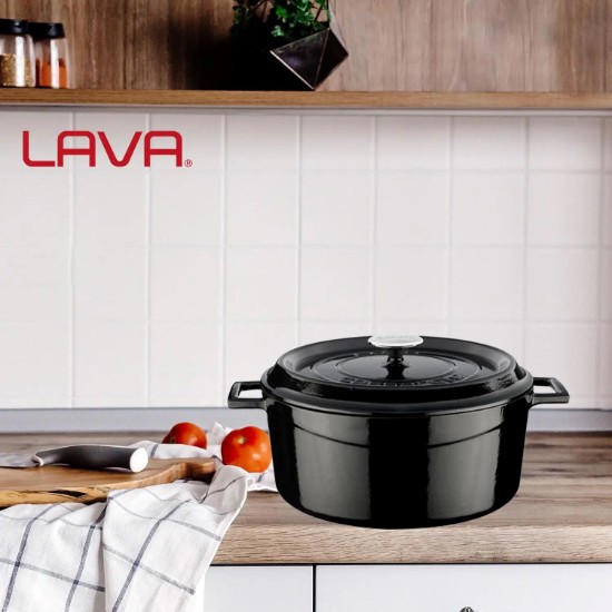 LAVA öntvény lábas, 28cm/6,7L "Trendy", Fekete