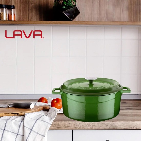 LAVA öntvény lábas, 28cm/6,7L, "Trendy", zöld