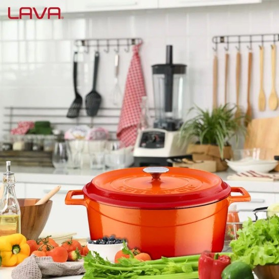 Lava öntvény lábas  32 cm/9,86L, "Trendy", narancssárga