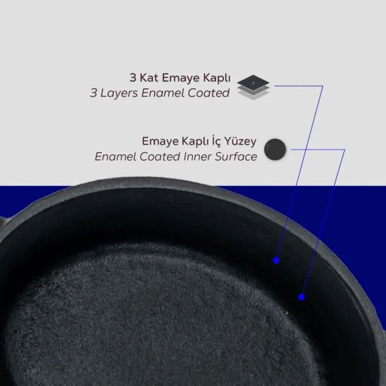 Lava ovális öntvény lábas 12 cm, kék