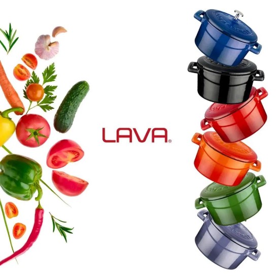 Lava öntvény lábas  10 cm, narancssárga