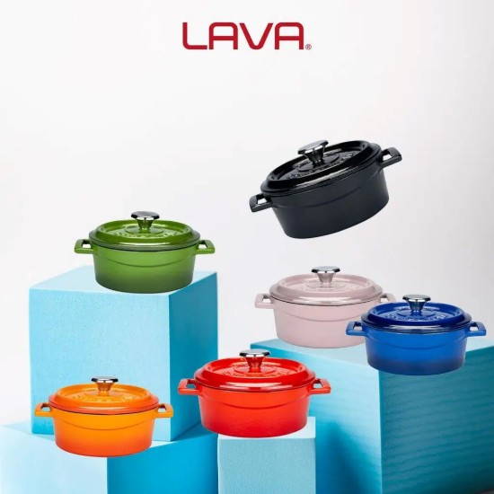 Lava öntvény lábas  12 cm, kék