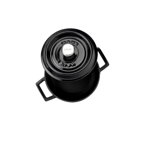 Öntöttvas lábas, 12 cm, fekete ,"Trendy"- LAVA