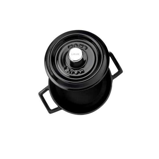 Lava öntvény lábas  14 cm, fekete