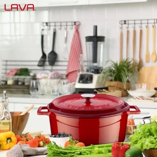 Lava öntvény lábas  32 cm/9,86L, "Trendy", piros