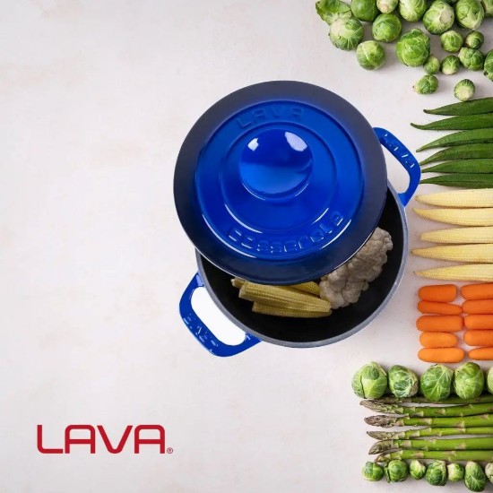 Serpenyő, öntöttvas, 23 cm / 4,9 L, "Experience", kék - LAVA