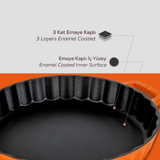 Kerek tepsi, 30 cm / 2,72 l, narancssárga szín - LAVA