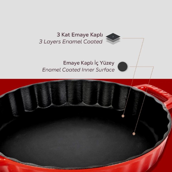 Kerek tepsi, 30 cm / 2,72 l, piros - LAVA