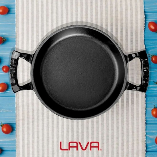 Lava öntöttvas tepsi 16 cm, fekete