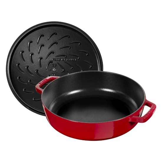 Staub chistera lábas, 28 cm, Piros